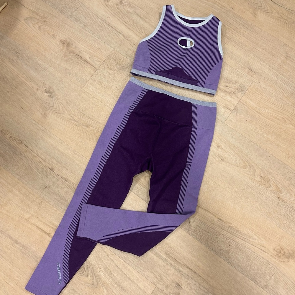 NWT Fabletics Purple and Lavender Activewear Set